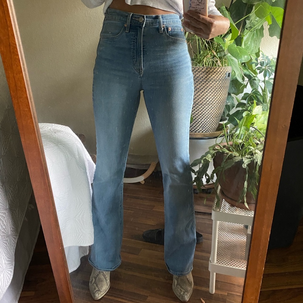High Rise Flare Blue Jeans